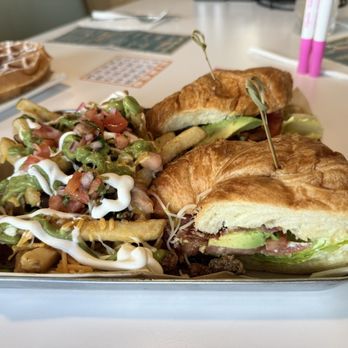 The Pan - Milly's Blat On a Croissant and Carne Asada Fries - Pizza Near Me - Long Beach, California The Pan - Milly's Blat On a Croissant and Carne Asada Fries - Pizza Near Me - Long Beach, California
