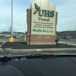 UHS Vestal Walk In - Sign says all