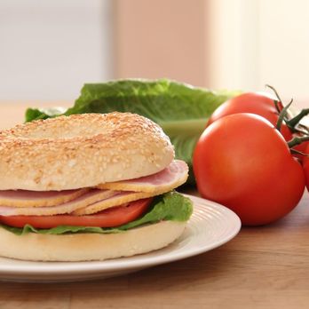 Coffee Time - a sandwich on a plate with tomatoes and lettuce - Coffee & Tea Near Me - Virginia, Ontario