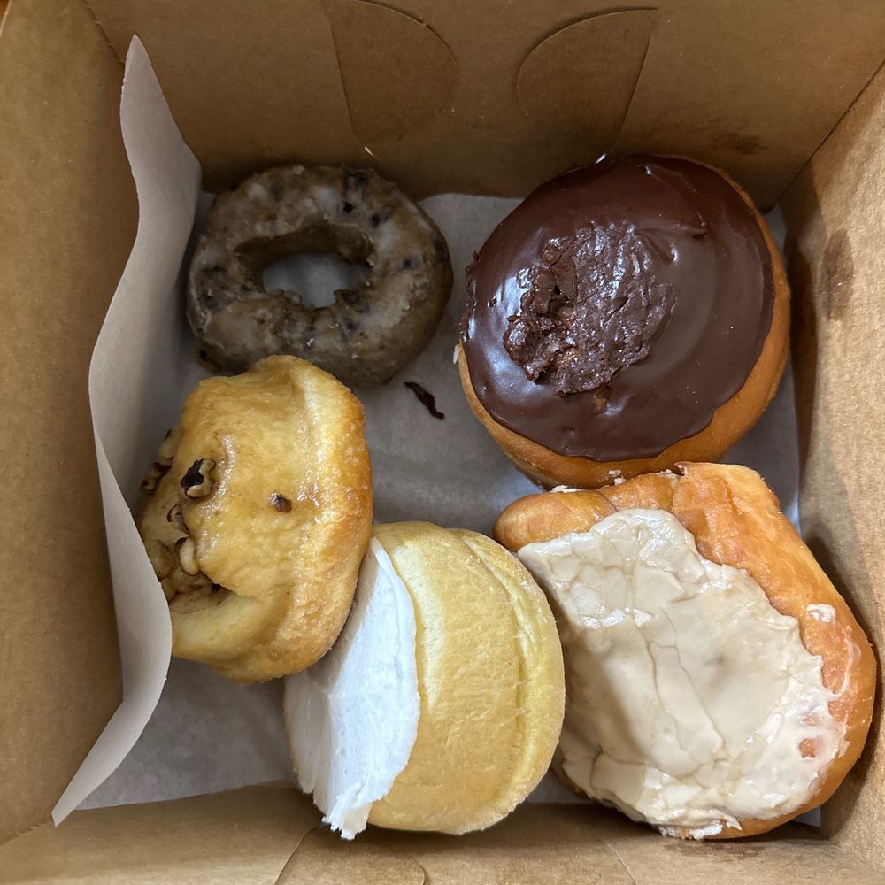 blueberry, bismarck, maple, cinnamon roll, pecan roll blueberry, bismarck, maple, cinnamon roll, pecan roll