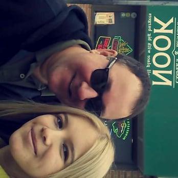 Casper's and Runyon's Nook - Alla and Joe selfie outside NOOK - Dive Bars Near Me - Saint Paul, Minnesota