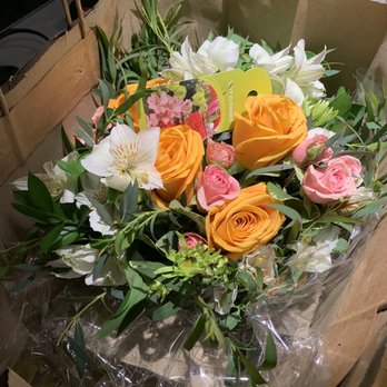 Noah's Ark Florist - Sunset splash with beautiful mini spray roses instead of carnations just like I asked! - Florists Near Me - Jersey City, New Jersey Noah's Ark Florist - Sunset splash with beautiful mini spray roses instead of carnations just like I asked! - Florists Near Me - Jersey City, New Jersey