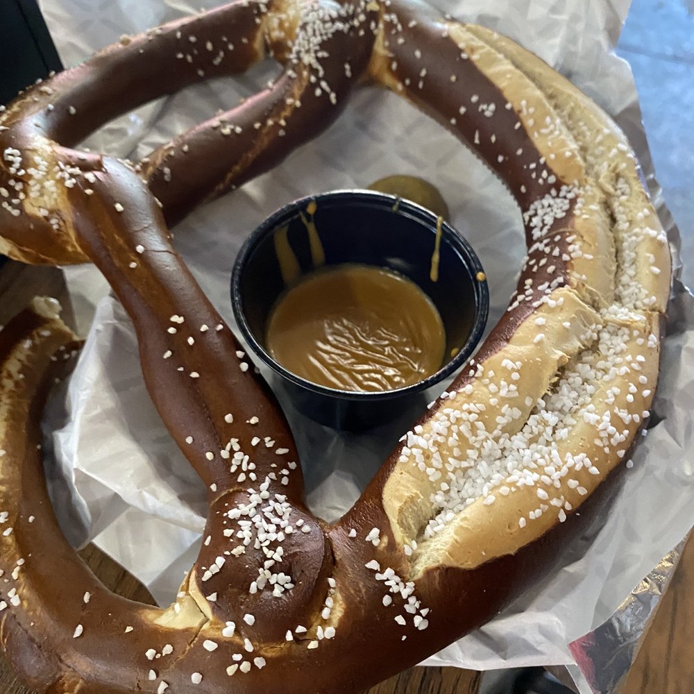 King Maker Brewing - Giant pretzel. Very tasty with cheese and mustard - Breweries Near Me - Jacksonville, Florida King Maker Brewing - Giant pretzel. Very tasty with cheese and mustard - Breweries Near Me - Jacksonville, Florida