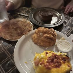 Old Luxemburg Inn - Fried Lobster, loaded baked and a Filet and hash browns