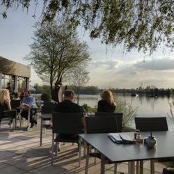 Seehaus La Commedia - Blick auf dem Baggersee auf der Terrasse