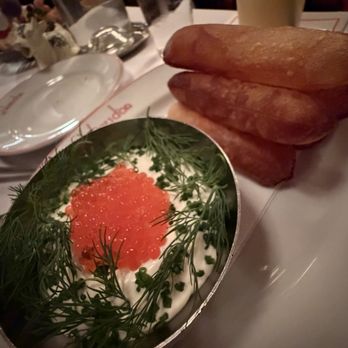 Le Veau D’Or - Pommes Soufflés Caviar Rouge a laCreme - French Near Me - New York, New York Le Veau D’Or - Pommes Soufflés Caviar Rouge a laCreme - French Near Me - New York, New York