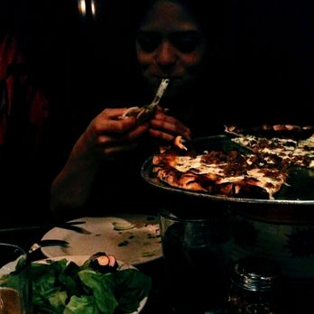 Coalfire Pizza - House salad and pesto pizza stretchy cheese! - Pizza Near Me - Chicago, Illinois
