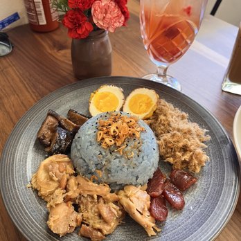 Pho Ever - Alhambra - Butterfly Pea Sticky Rice - Xoi Thap Cam and Jasmine Osmanthus Iced Tea with Raspberry - Vietnamese Near Me - Alhambra, California Pho Ever - Alhambra - Butterfly Pea Sticky Rice - Xoi Thap Cam and Jasmine Osmanthus Iced Tea with Raspberry - Vietnamese Near Me - Alhambra, California