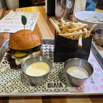 Centro - Mushroom Swiss burger and fries - Cocktail Bars Near Me - Minneapolis, Minnesota