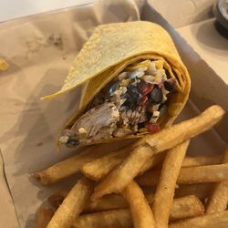 The Chocolate Avenue Grill - Southwest chicken wrap and fries