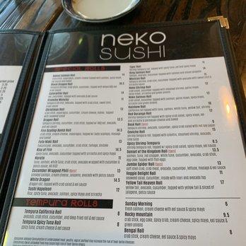 Neko Sushi - Menu - Korean Near Me - Cincinnati, Ohio