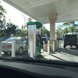 a car at a gas station