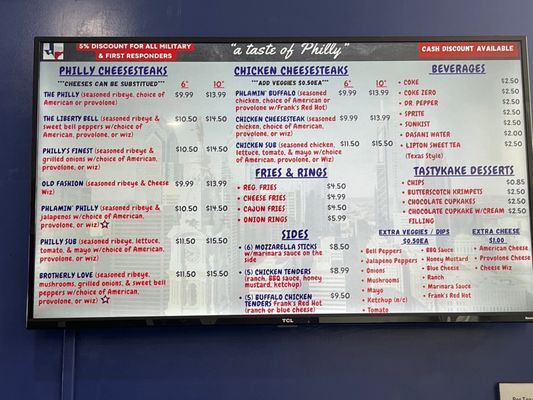 Menu photo 1 Mikey's Cheesesteaks Seguin, TX