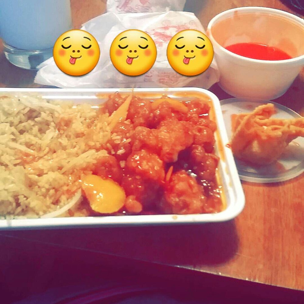 Ching's - a tray of food with emoticions - Chinese Near Me - Normal, Illinois