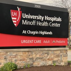 University Hospitals Minoff Health Center - Outside sign