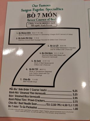 Menu photo 7 Saigon Pagolac Houston, TX