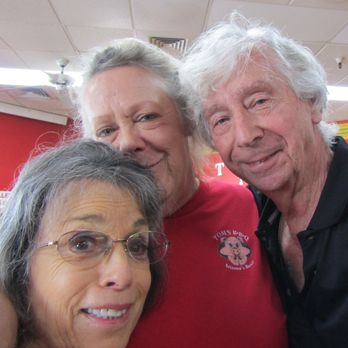 Tom's BBQ - Our "Toms BBQ USIE" with the Awesome Counter Lady who received the "Dollar-Bow-Tie" Award for going 'above-n-beyond' the norm. (Nancy&Ron) - Barbeque Near Me - Tempe, Arizona
