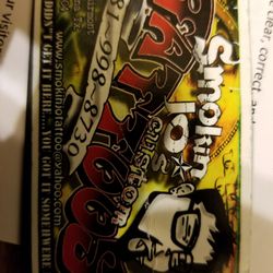 Smokin Jo's Custom Tattoos - Business card front
