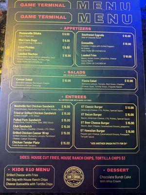 Menu photo 1 Game Terminal Nashville, TN Menu photo 1 Game Terminal Nashville, TN