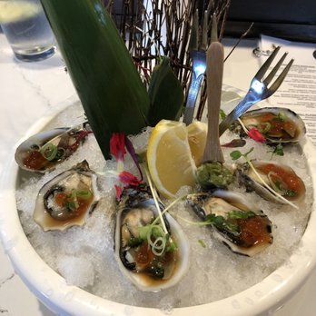 M Sushi Bistro - Fresh Washington oysters with salmon roe - Sushi Bars Near Me - Lodi, California M Sushi Bistro - Fresh Washington oysters with salmon roe - Sushi Bars Near Me - Lodi, California