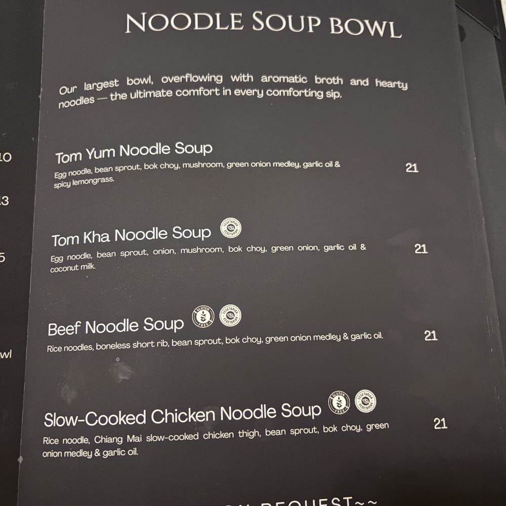 Aloy Modern Thai - Beef Noodle Soup Tom Kha Noodle Soup Slow-Cooked Chicken Noodle Soup Tom Yum Noodle Soup - Thai Near Me - Denver, Colorado