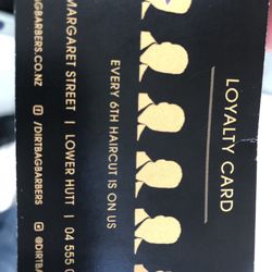 Dirtbag Barbers - Loyalty card. Every 6th hair cut free