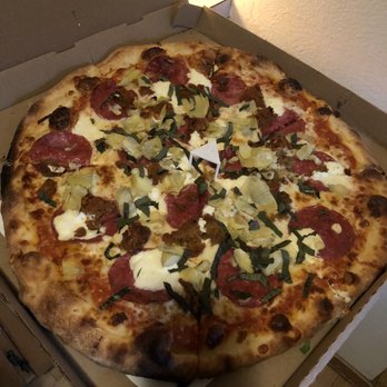 Atlas Pizza - Large Build Your Own Specialty Pie with Artichoke hearts, basil, meatballs, salami, and ricotta. - Pizza Near Me - Portland, Oregon