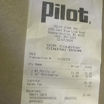 Subway - Receipt - Sandwiches Near Me - Shepherdsville, Kentucky