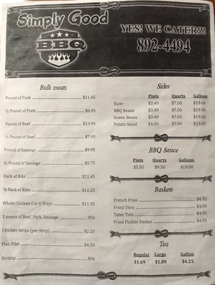 Menu photo 7 Simply Good BBQ Defuniak Spring, FL