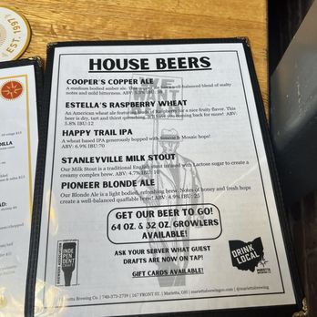 Marietta Brewing Company - Menu - Brewpubs Near Me - Marietta, Ohio Marietta Brewing Company - Menu - Brewpubs Near Me - Marietta, Ohio