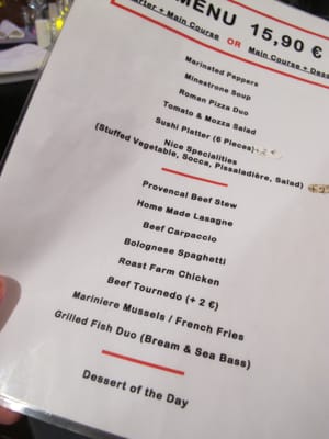 Menu photo 2 Campo di Fiori Nice, 06 Menu photo 2 Campo di Fiori Nice, 06
