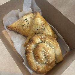 Firin Bakery & Pizzeria - Spinach barák ( front) beef stuffed pastry(back)