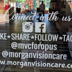 Morgan Vision Care - This is Connect With Us Info on the entrance door.  Photo taken May 19, 2026.