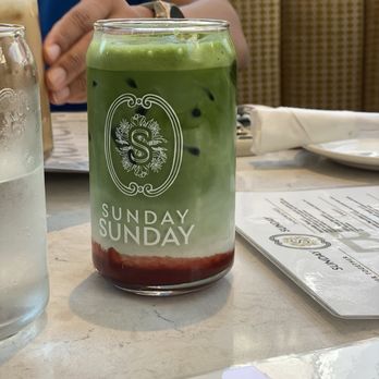 Sunday Sunday - Strawberry Matcha Latte with (local) Origin Coffee - Breakfast & Brunch Near Me - Savannah, Georgia Sunday Sunday - Strawberry Matcha Latte with (local) Origin Coffee - Breakfast & Brunch Near Me - Savannah, Georgia