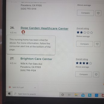 Rose Garden Convalescent Center - Medicare website shows this!! Shame on you Rose Garden!!!!! - Skilled Nursing Near Me - Pasadena, California Rose Garden Convalescent Center - Medicare website shows this!! Shame on you Rose Garden!!!!! - Skilled Nursing Near Me - Pasadena, California