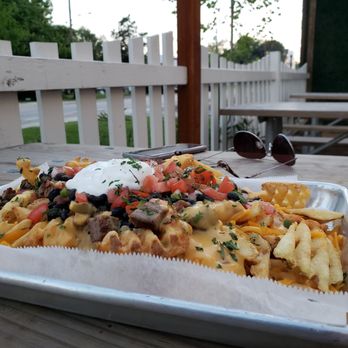 Bungalow Heights - Waffle Nachos!  Great to share! - Bars Near Me - Houston, Texas