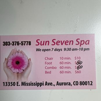Sun Seven Spa - Proud Asian Spa located in Aurora, CO! - Massage Near Me - Aurora, Colorado