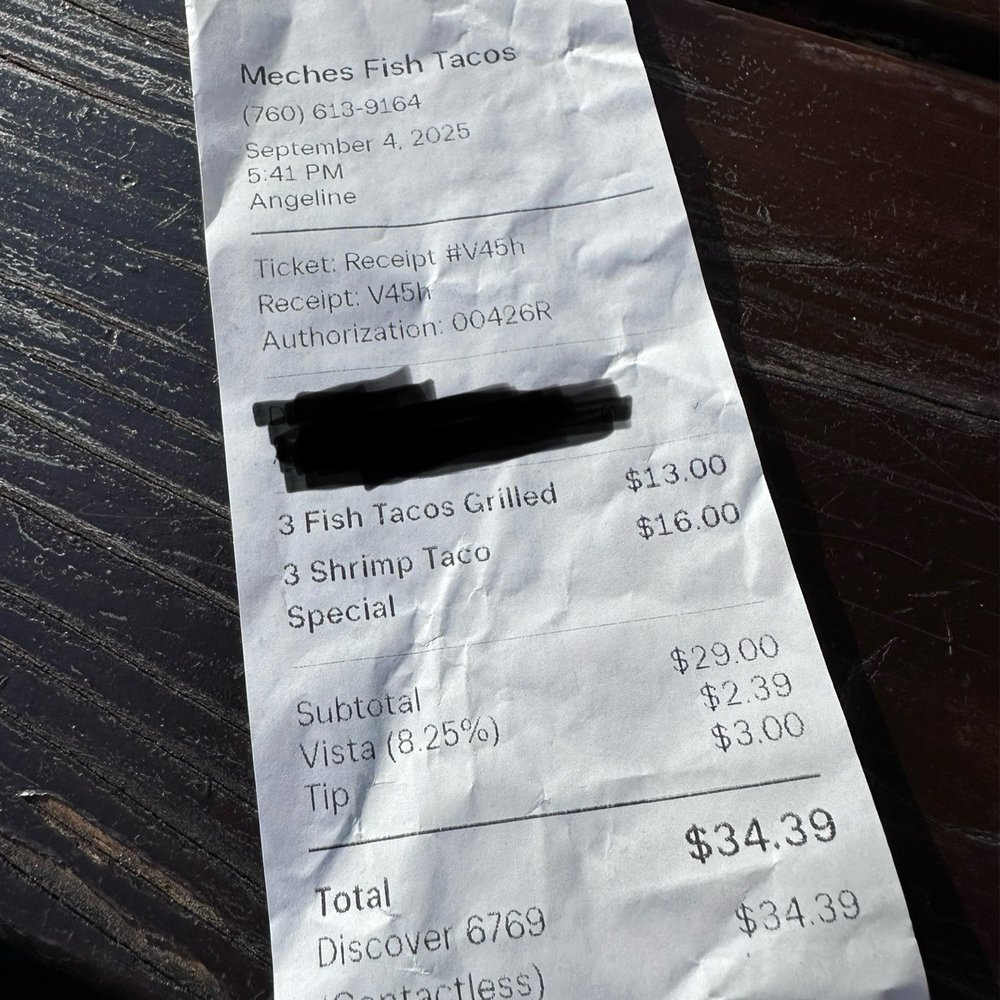 Meche's Fish Tacos - Cost for Dinner for Two - Food Trucks Near Me - Vista, California Meche's Fish Tacos - Cost for Dinner for Two - Food Trucks Near Me - Vista, California
