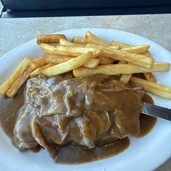 Windmill Restaurant - Hot Roast Beef, gravy and fries.