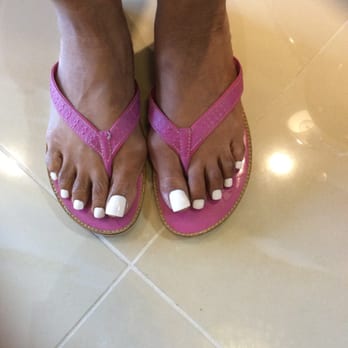 Venue Nails & Spa - Hawanya's toes done by Lee! Love her to death... New set--All white with gel,gotta match my hands! Yes, All white on my feet too. - Nail Salons Near Me - Dallas, Texas