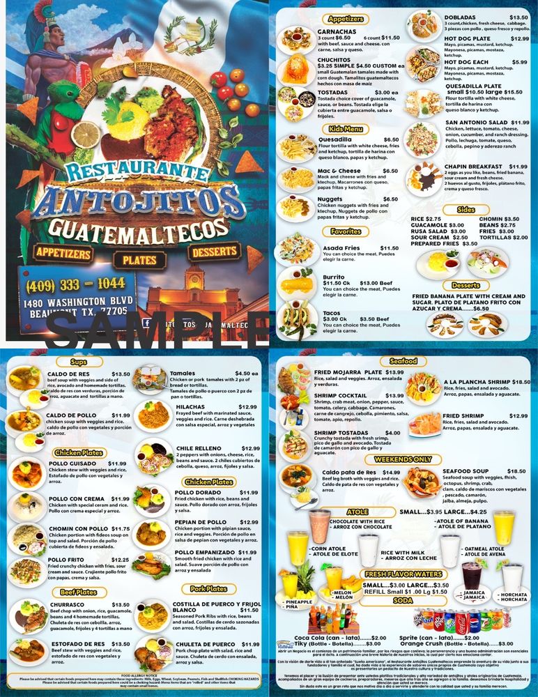 Food from Antojitos Guatemaltecos