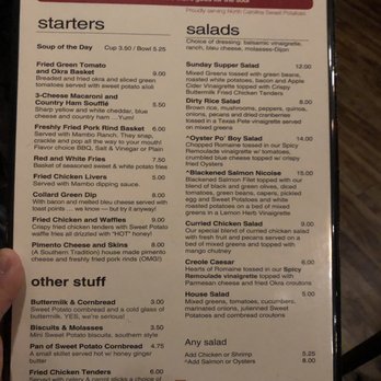 Sweet Potatoes - Front of menu - Southern Near Me - Winston-Salem, North Carolina