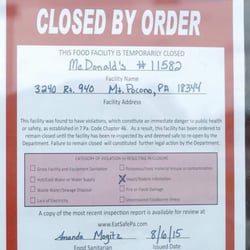 McDonald's - Closed order sign