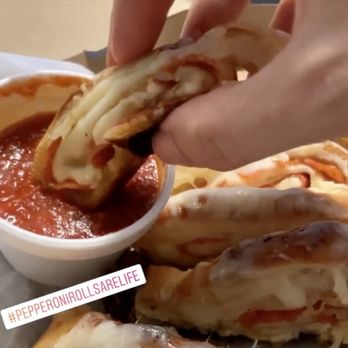 Graziano's Pizza - Pepperoni Roll Typically served with both sauce & cheese on top, but I order mine with the sauce on the side. - Italian Near Me - South Charleston, West Virginia Graziano's Pizza - Pepperoni Roll Typically served with both sauce & cheese on top, but I order mine with the sauce on the side. - Italian Near Me - South Charleston, West Virginia