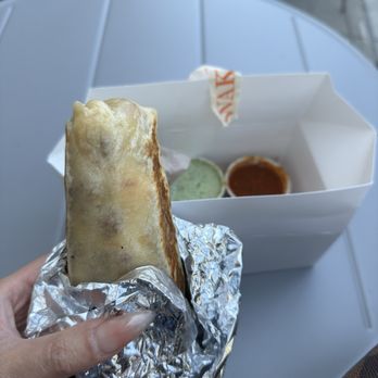 Wake and Late - Steak burrito with garlic crema and salsa on the side - Breakfast & Brunch Near Me - Pasadena, California Wake and Late - Steak burrito with garlic crema and salsa on the side - Breakfast & Brunch Near Me - Pasadena, California