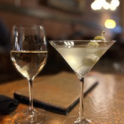 Crawford's Bar & Grill - Pinot Grigio and a dirty martini.