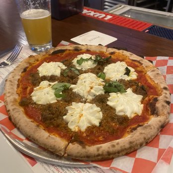 Donatina Neapolitan Pizza Cafe - meatball & ricotta wood oven pie - Pizza Near Me - Patchogue, New York Donatina Neapolitan Pizza Cafe - meatball & ricotta wood oven pie - Pizza Near Me - Patchogue, New York