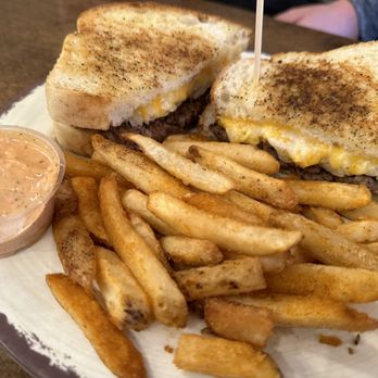 Joanie’s - Melt with you burger with Cajun fries($1 upcharge) - Coffee & Tea Near Me - Murfreesboro, Tennessee