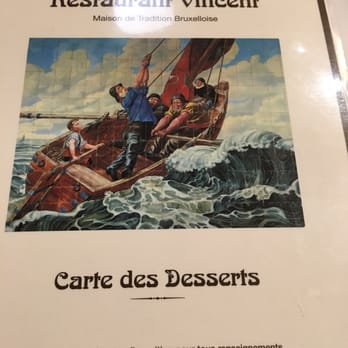 Vincent - The front of the menu - Belgian Near Me - Brussels, BRU