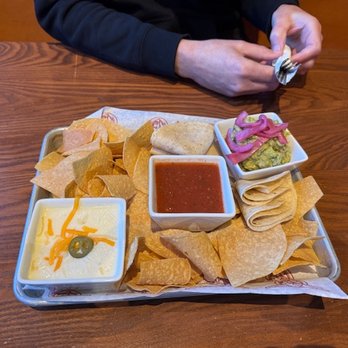 Taco Mac - Sauce trio with queso, salsa, and guacamole - American Near Me - Roswell, Georgia Taco Mac - Sauce trio with queso, salsa, and guacamole - American Near Me - Roswell, Georgia